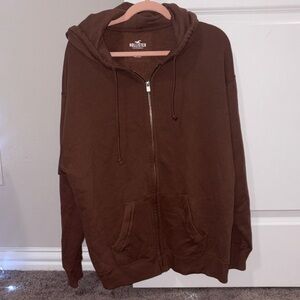 Brown Hollister zip up jacket!